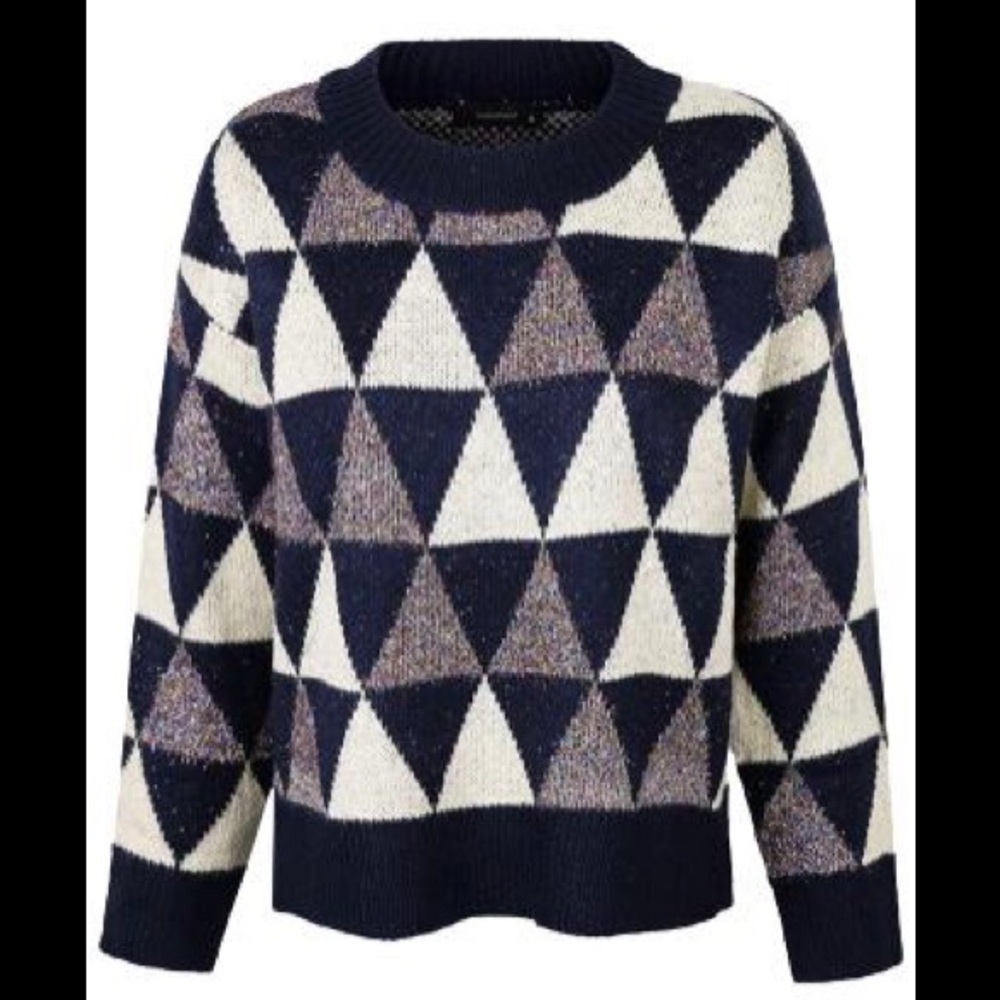 Women's Metallic Glitter Crew Neck Sweater Size M